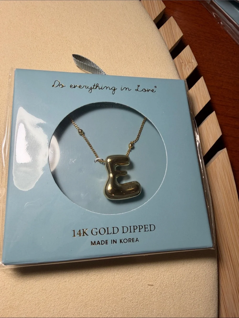 14K Gold Dipped 'E' Letter Necklace